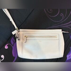COACH 1941 Legacy Leather Wristlet/Clutch - Cream